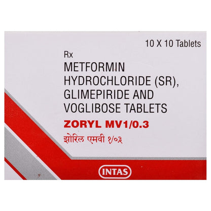 Zoryl MV 1/0.3 - Strip of 10 Tablets