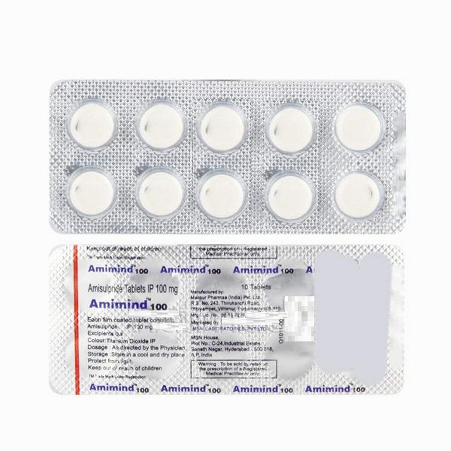 Amimind 100 Mg - Strip of 10 Tablets