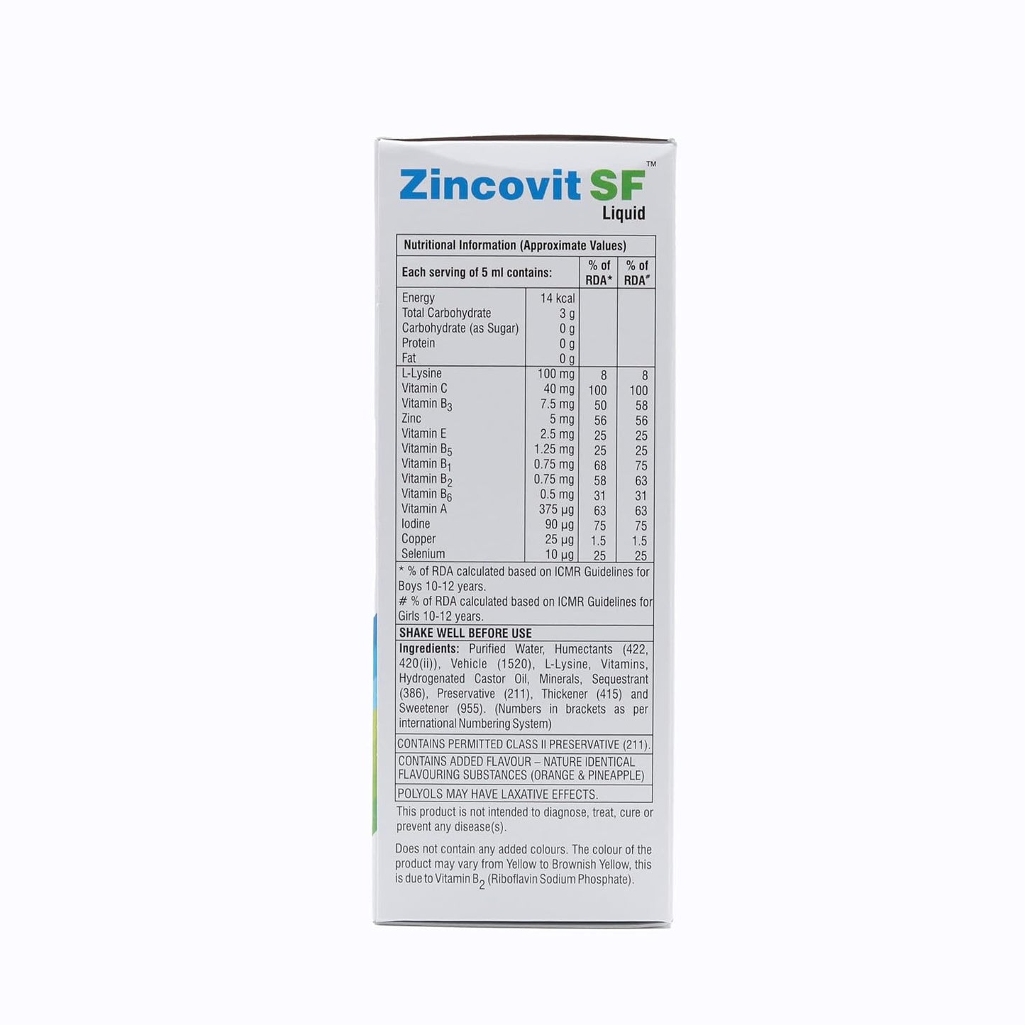 Zincovit Sf - Bottle of 200 ml Liquid