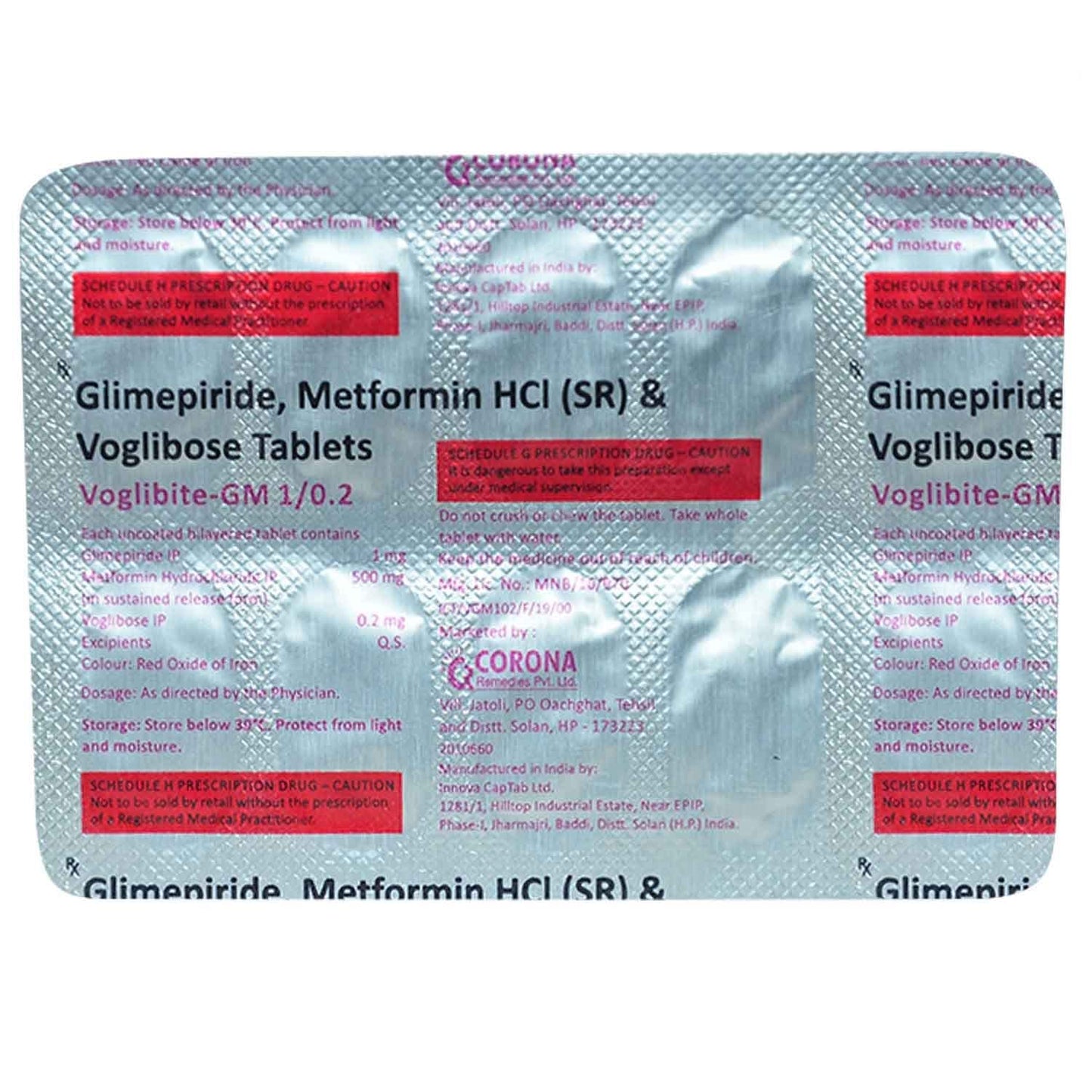 Voglibite GM 1/0.2 mg - Strip of 10 Tablets