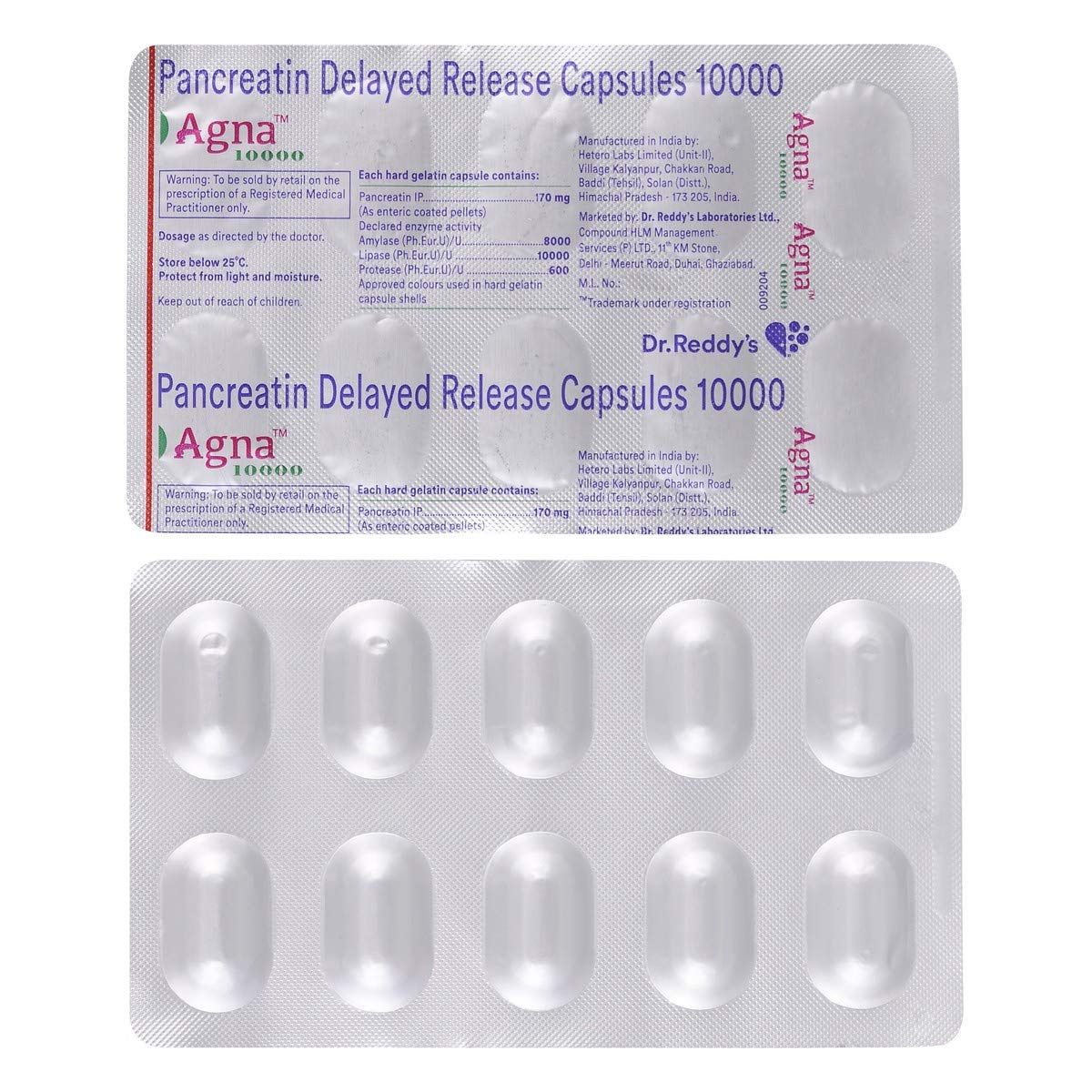 Agna 10000 170mg - Strip of 10 Capsules