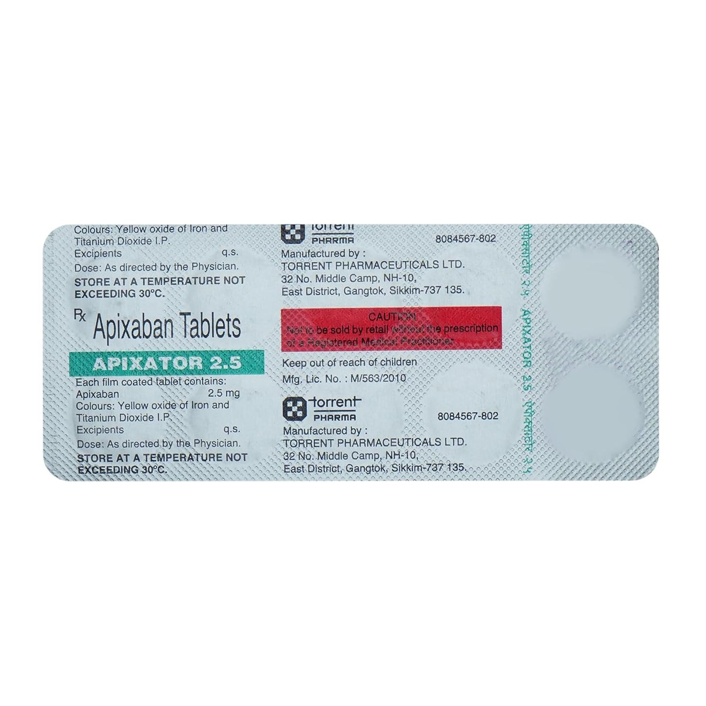 Apixator 2.5mg - Strip of 10 Tablets