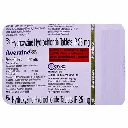 AVERZINE-25MG - Strip of 15 Tablets