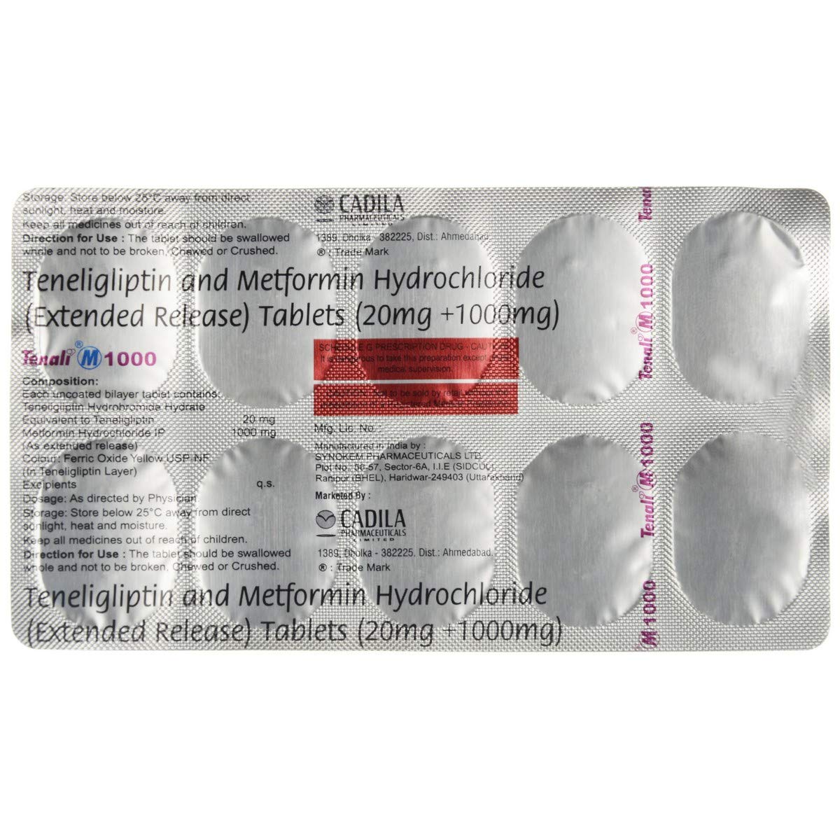 Tenali M 1000 - Strip of 10 Tablets