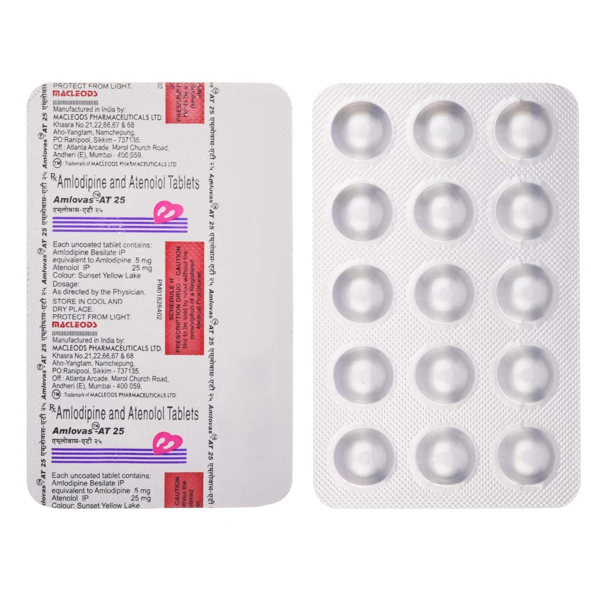 Amlovas AT 25 - Strip of 15 Tablets