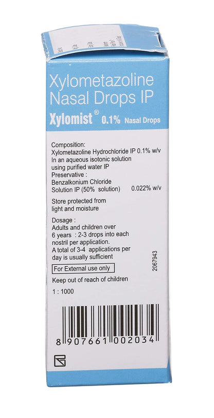 Xylomist 0.1% - Bottel of 10 ml Nasal Drops