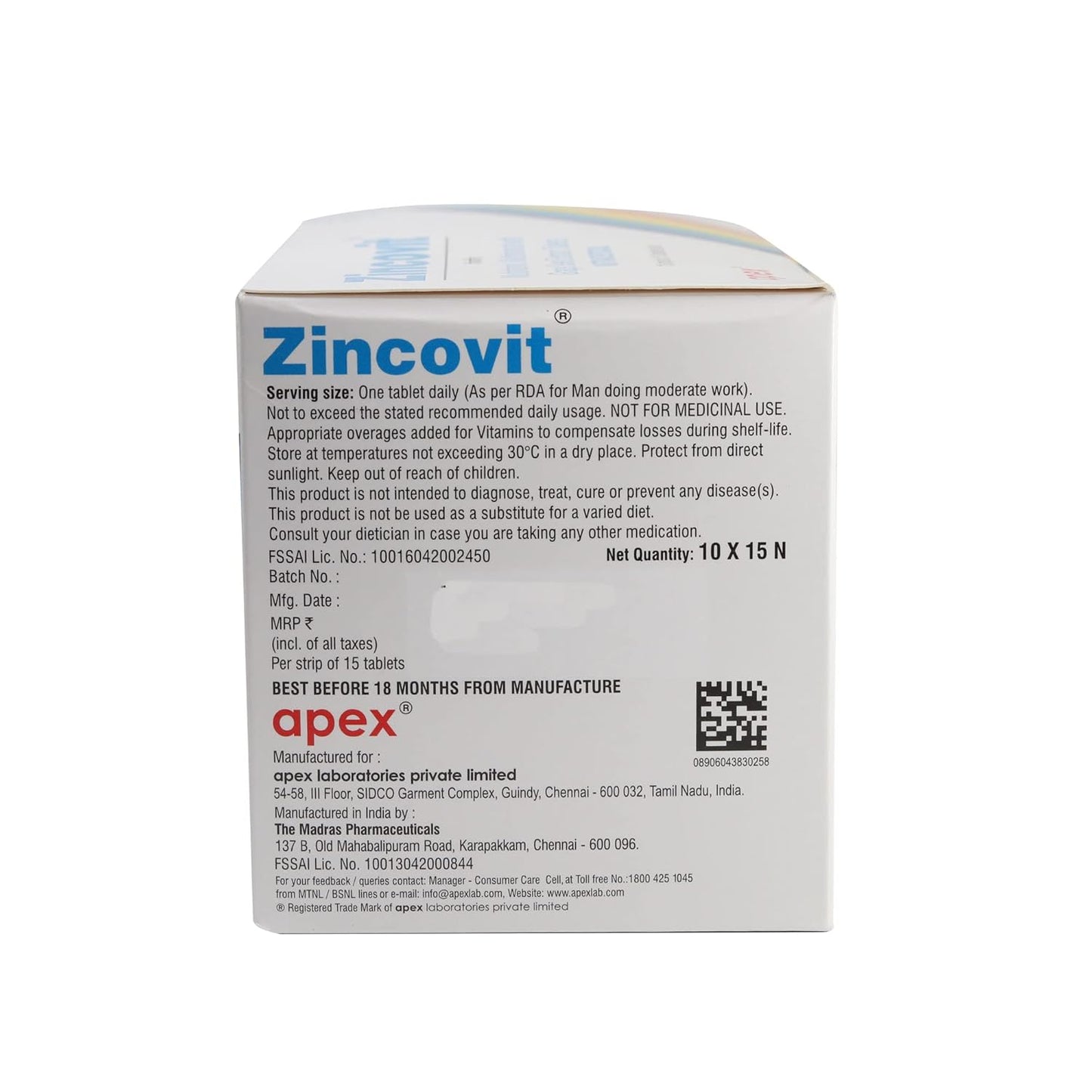 Zincovit - Strip of of 15 Tablets