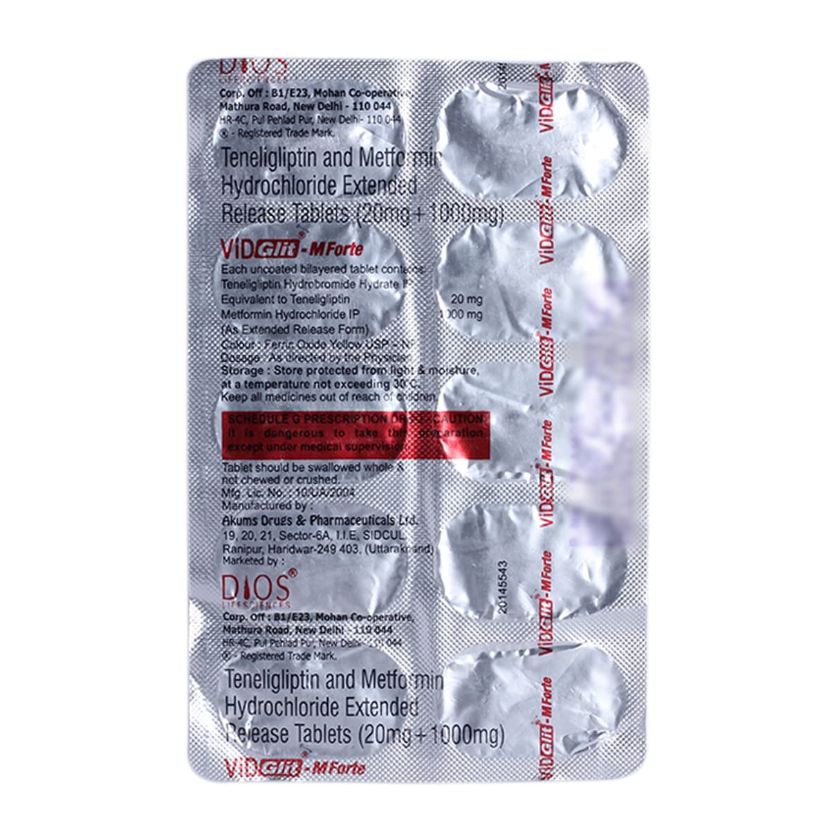 Vidglit-M Forte - Strip of 10 Tablets