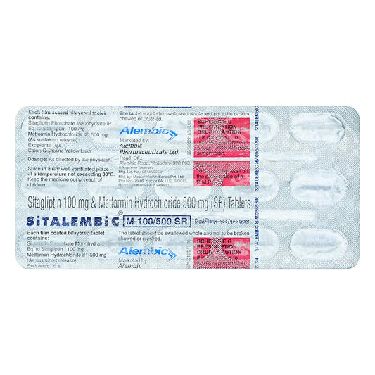 Sitalembic M SR 100/500 -Strip of 15 Tablets