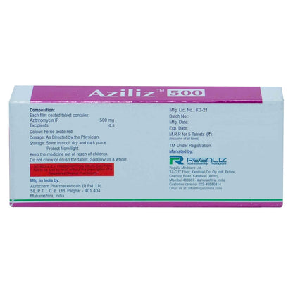 AZILIZ 500MG - Strip of 5 Tablets