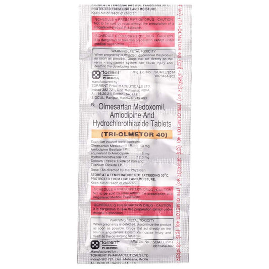 Tri-Olmetor 40 - Strip Pack of 10 Tablets