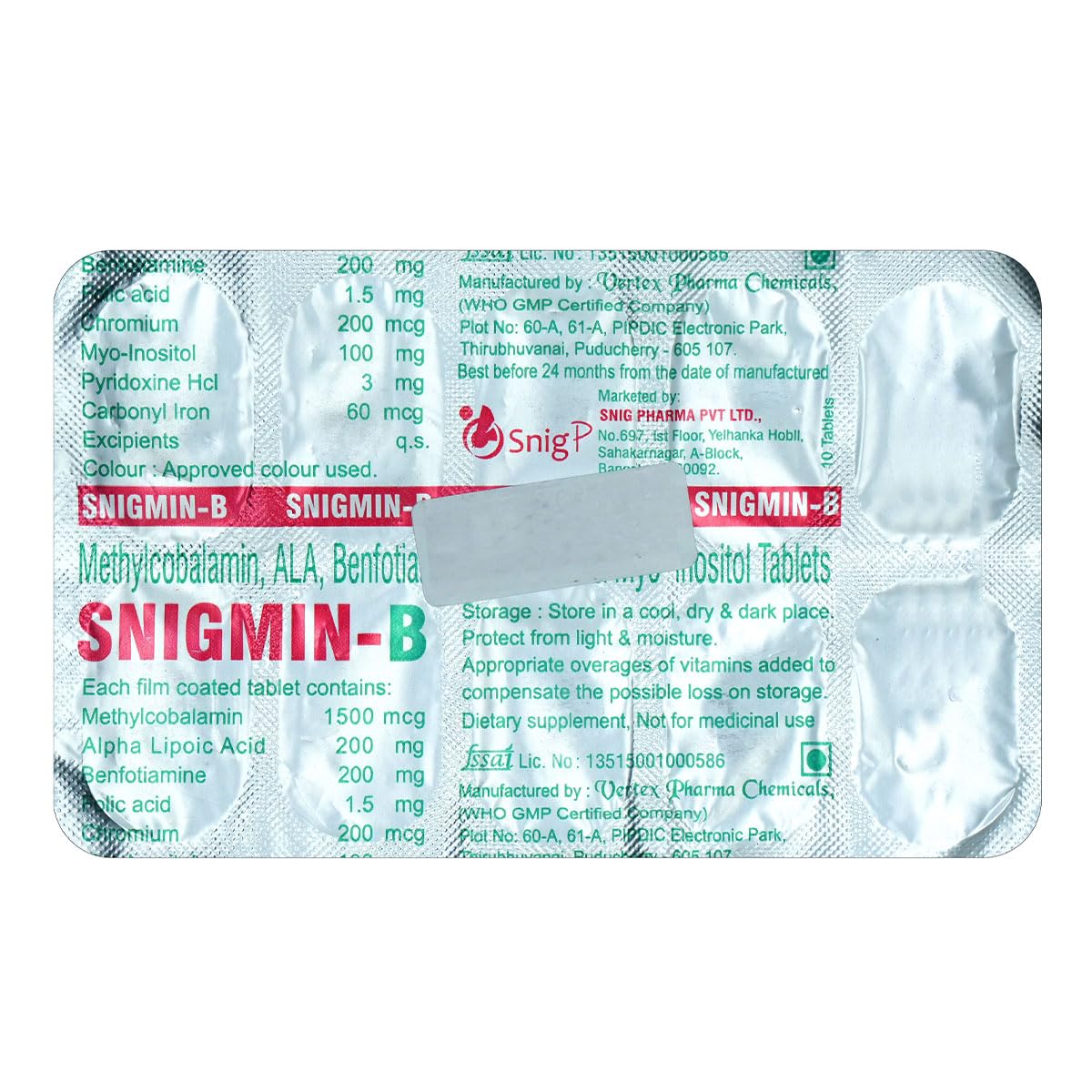 SNIGMIN - B - Strip of 10 Tablets