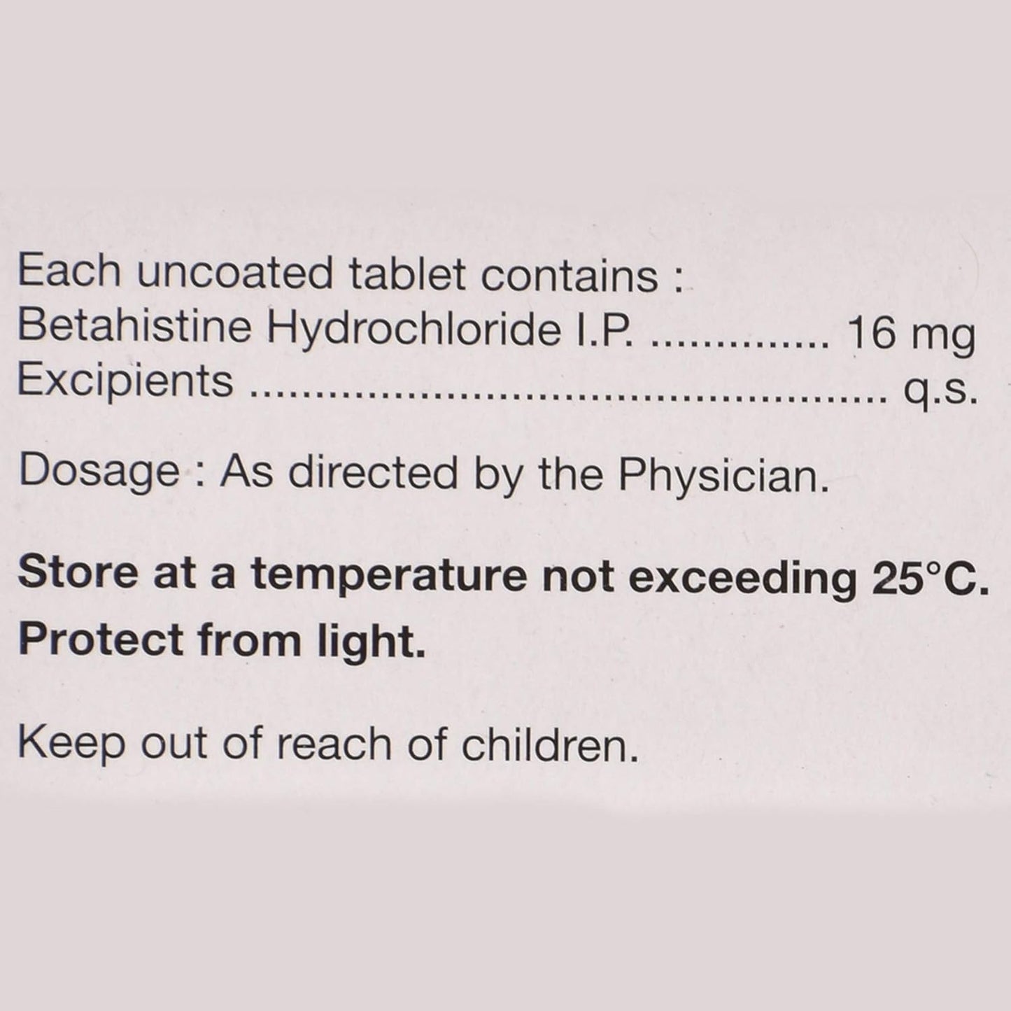 Vertin 16 - Strip of 15 Tablets