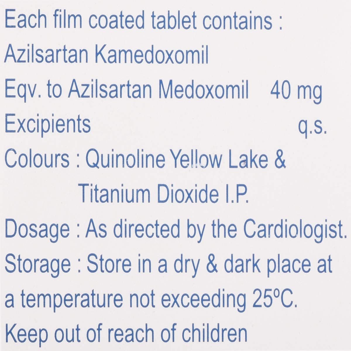 Azildac 40 - Strip of 10 Tablets