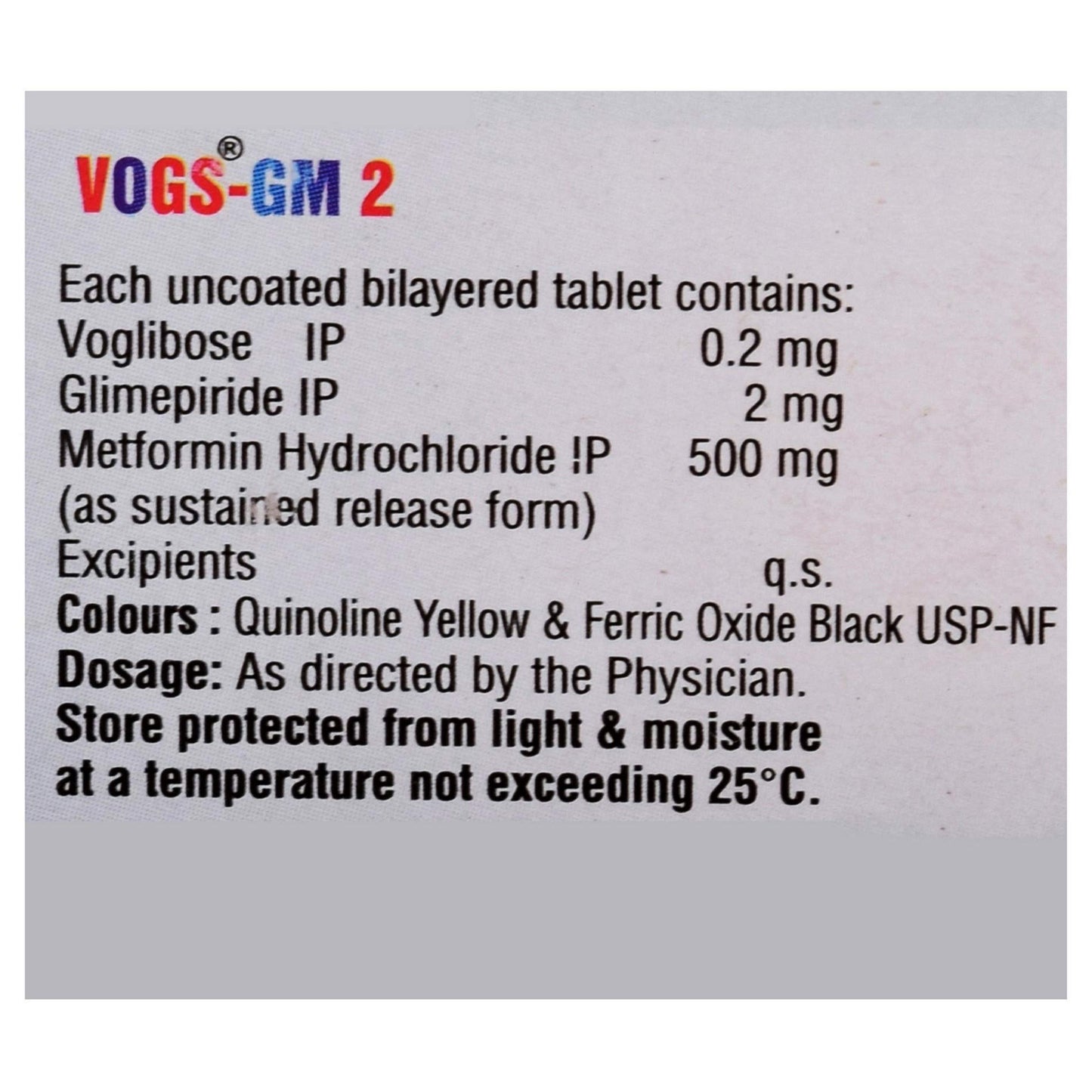 Vogs GM 2 - Strip of 15 Tablets