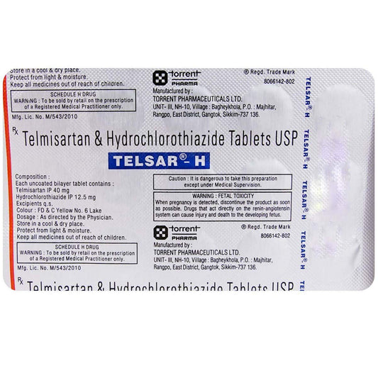 Telsar-H - Strip of 15 Tablets