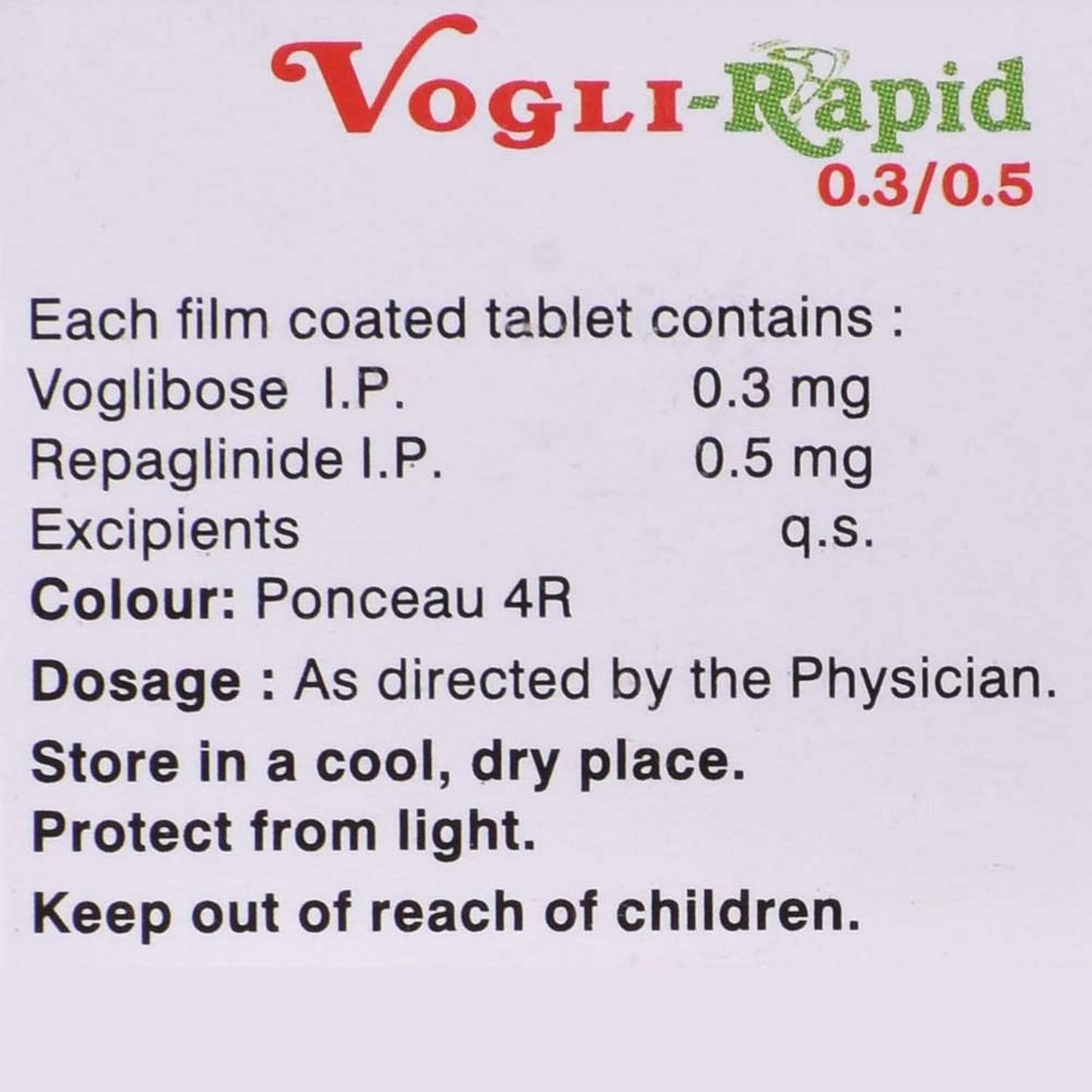 Vogli - Rapid 0.3/0.5 - Strip of 10 Tablets