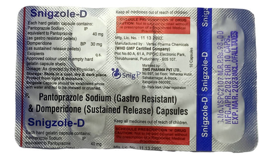 Snigzole D - Strip of 10 Capsules