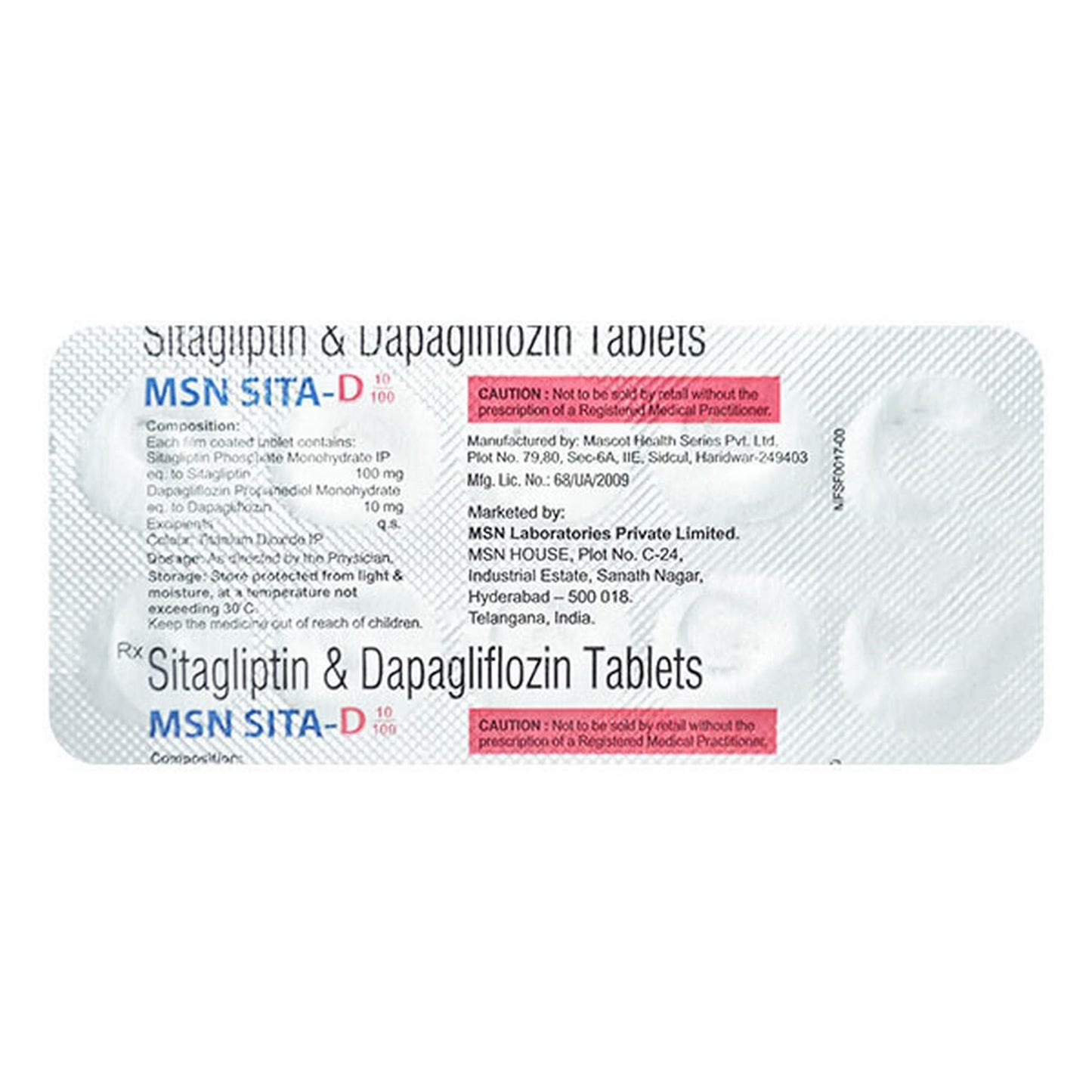 Msn Sita-D 10/100 - Strip of 10 Tablets