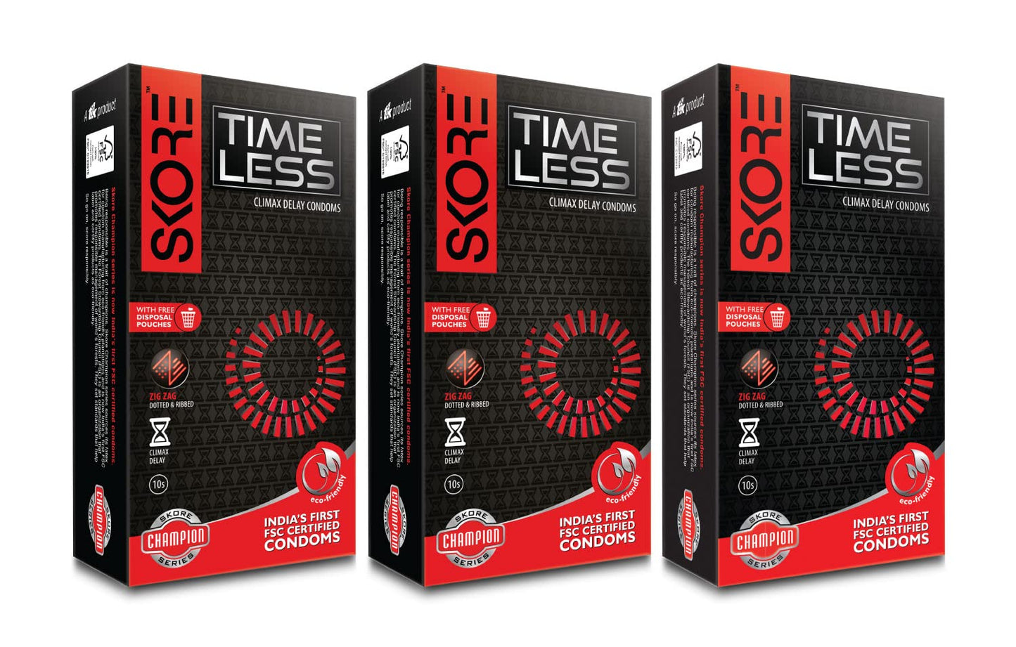 Skore Timeless Condoms | With Disposal Pouches - 1 Pack (10 pieces)