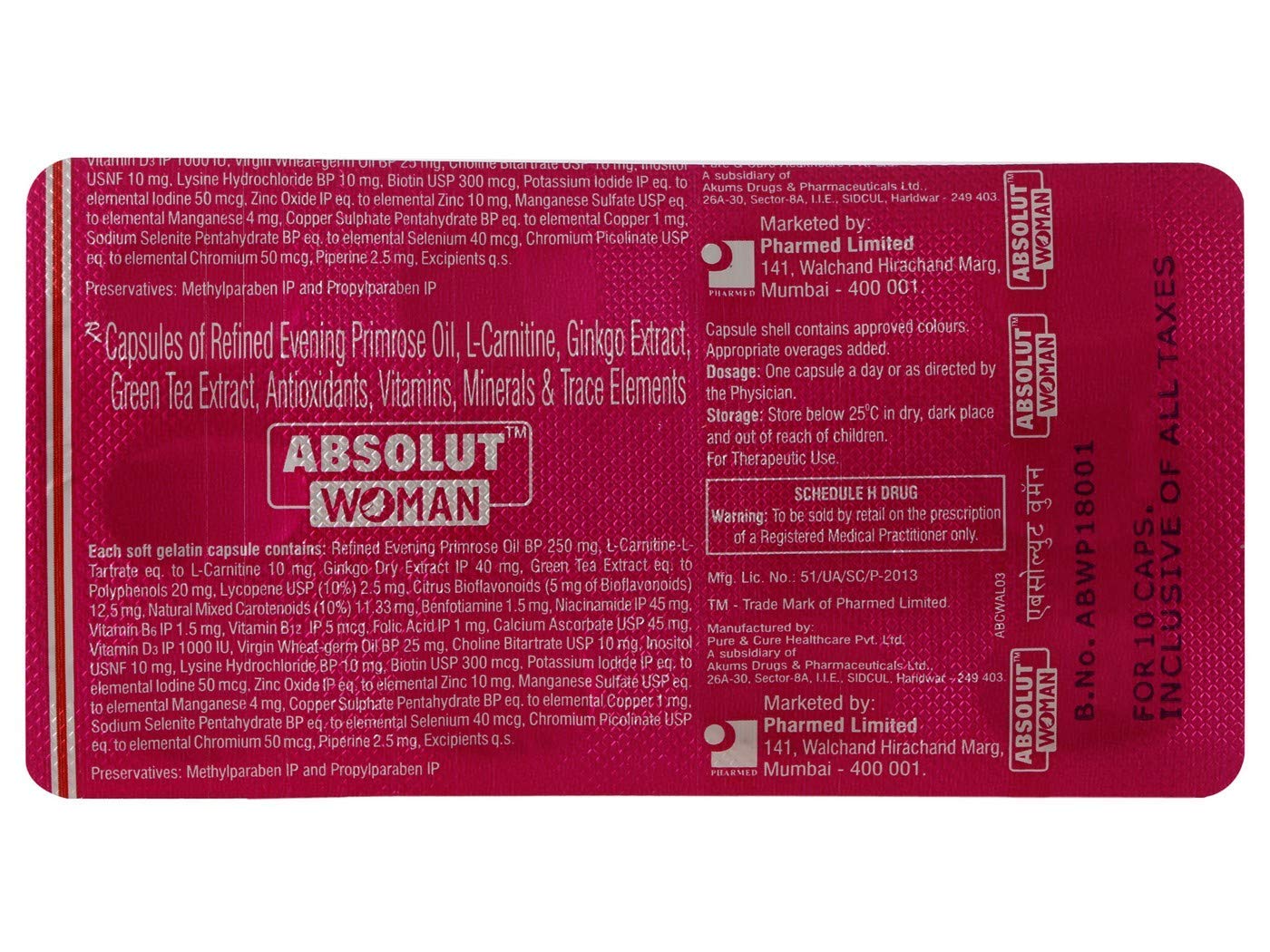 Absolut Woman - Strip of 10 Capsules