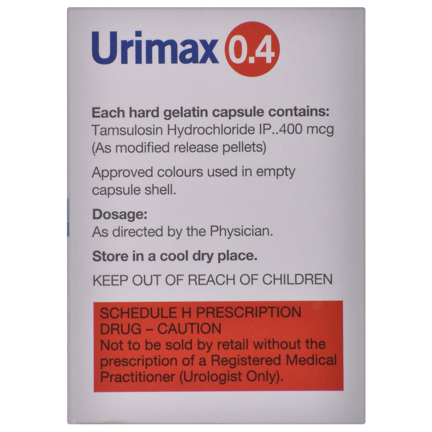 Urimax 0.4 - Bottle of 30 Capsules