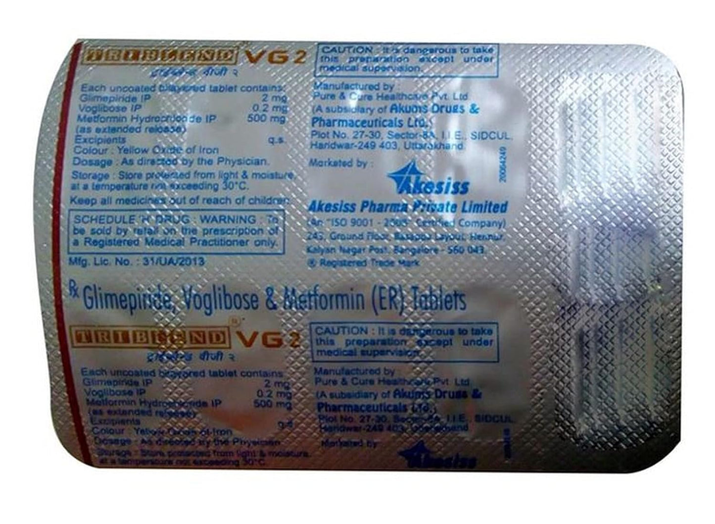 Triblend VG 2 mg - Strip of 10 Tablets