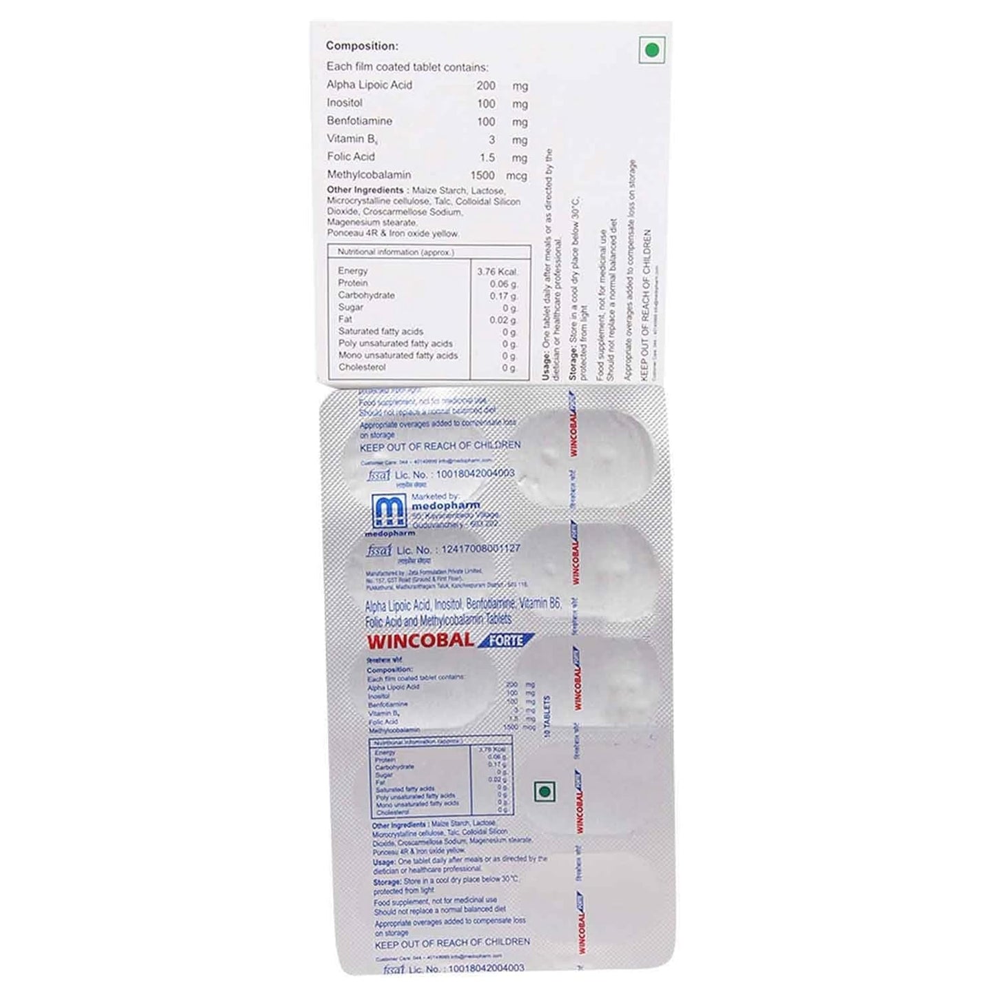 Wincobal Forte - Strip of 10 Tablets