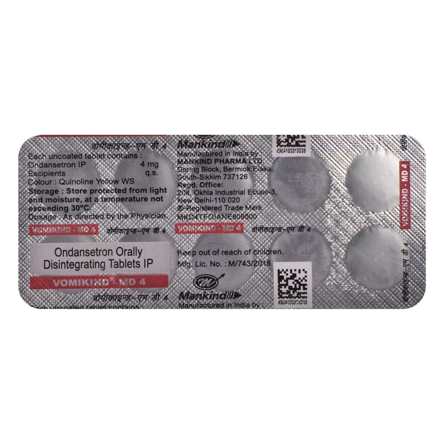 Vomikind MD 4 - Strip of 10 Tablets