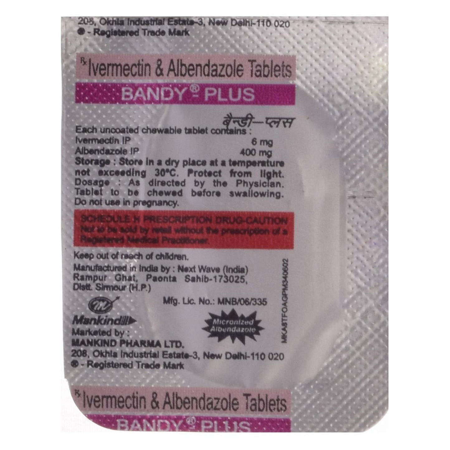 Bandy- Plus - Strip of 1 Tablet