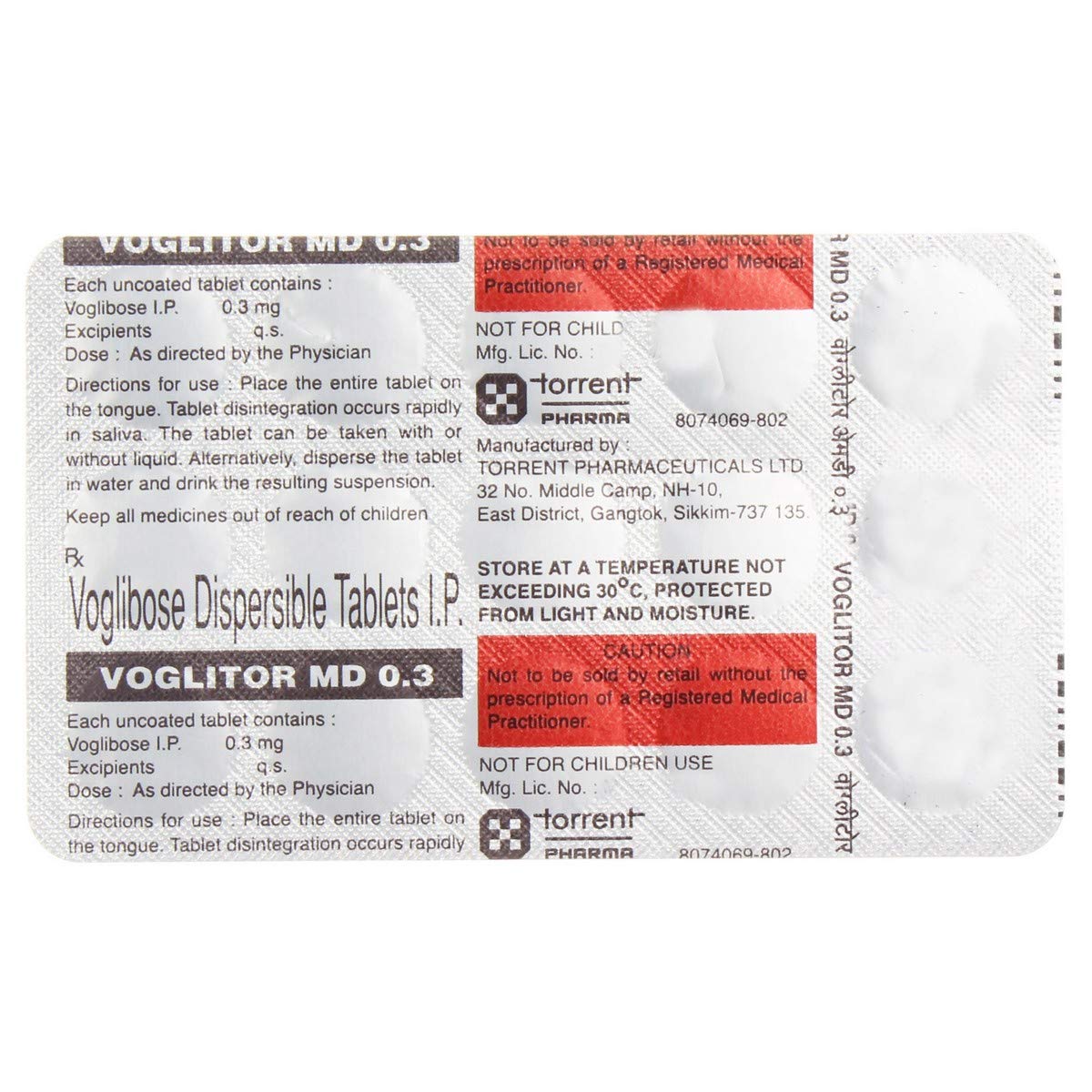 Voglitor MD 0.3 - Strip of 15 Tablets