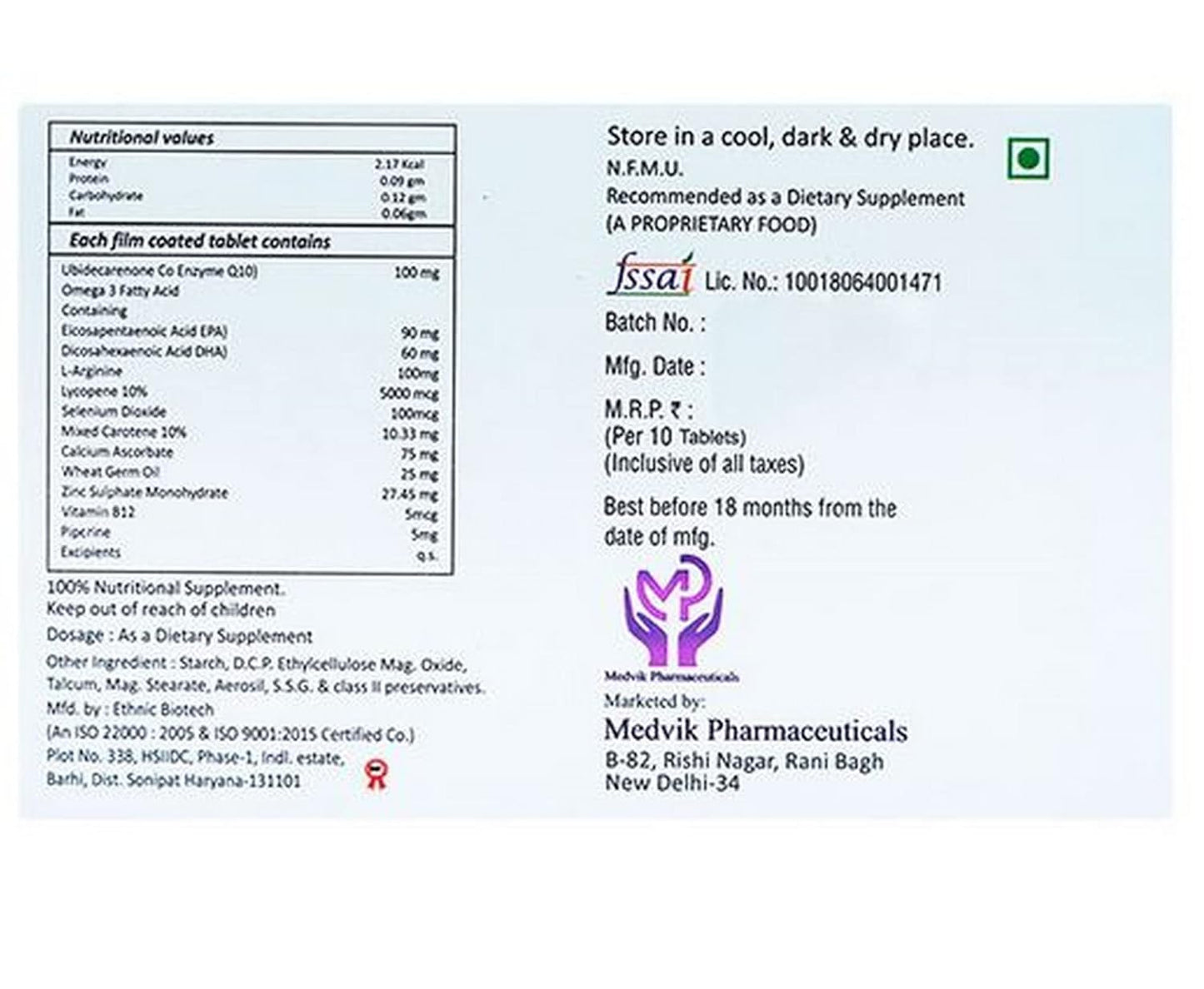 Ubidrol - Strip of 10 Tablets