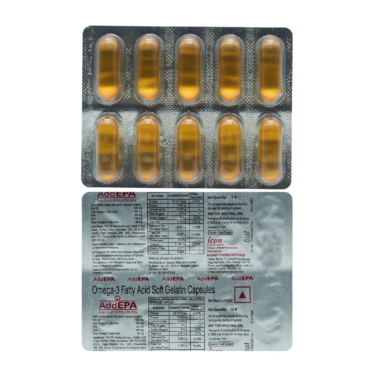 Addepa - Strip of 10 Softgel Capsules