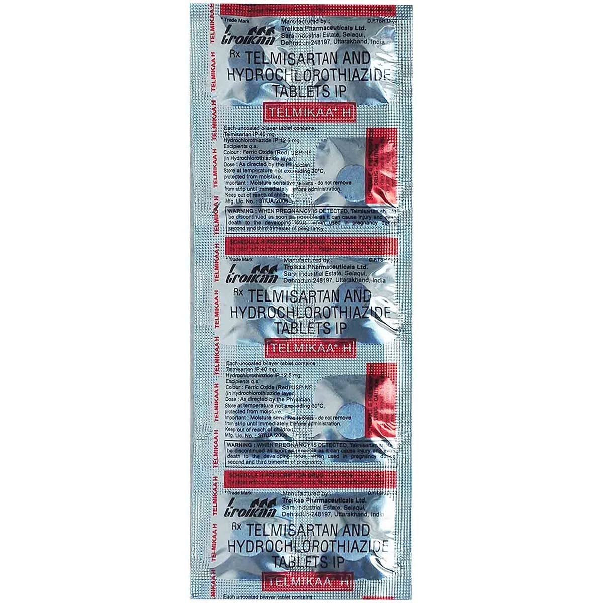 Telmikaa-H 12.5/40 mg -Blsiter Pack of 10 Tablets