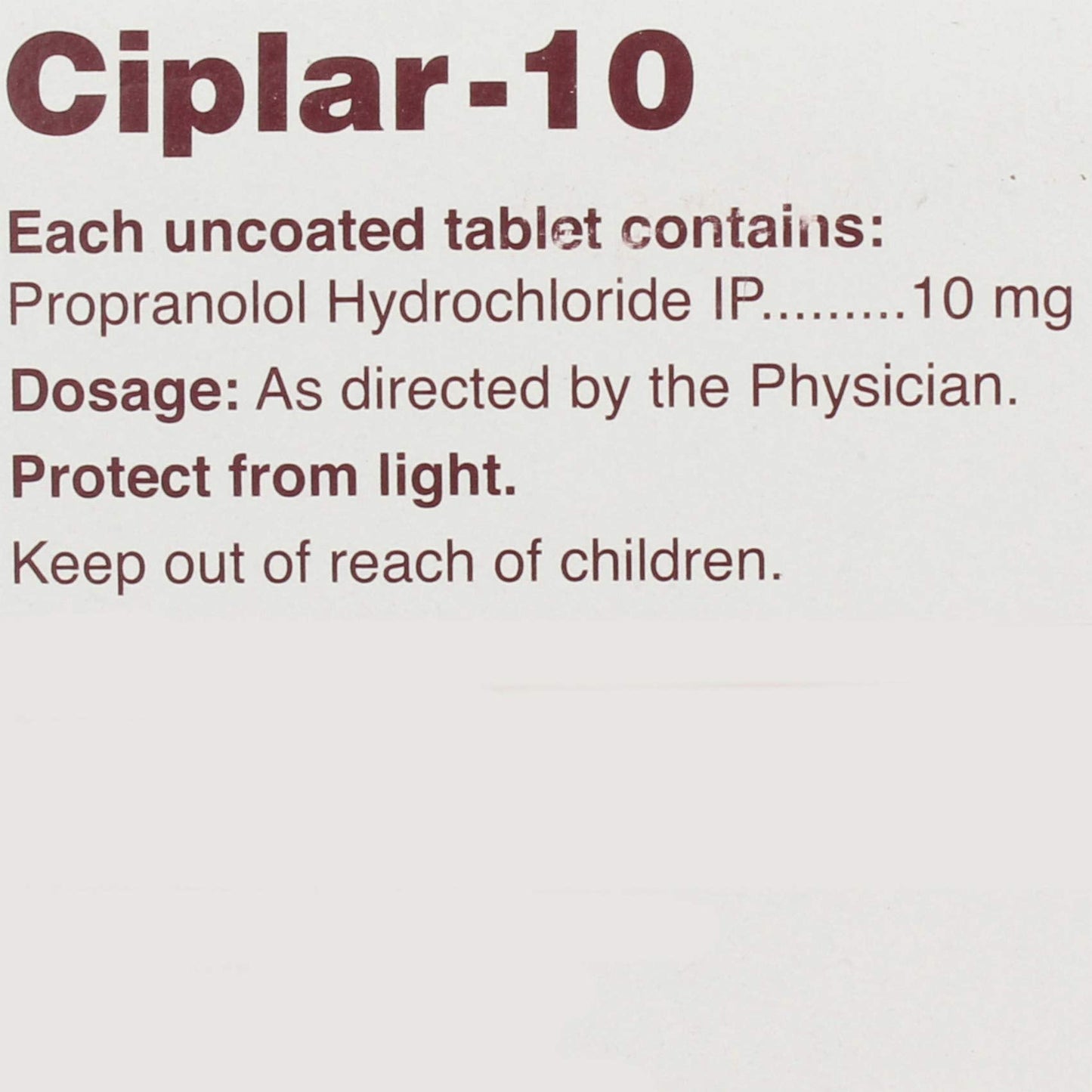 Ciplar 10 - Strip of 15 Tablets