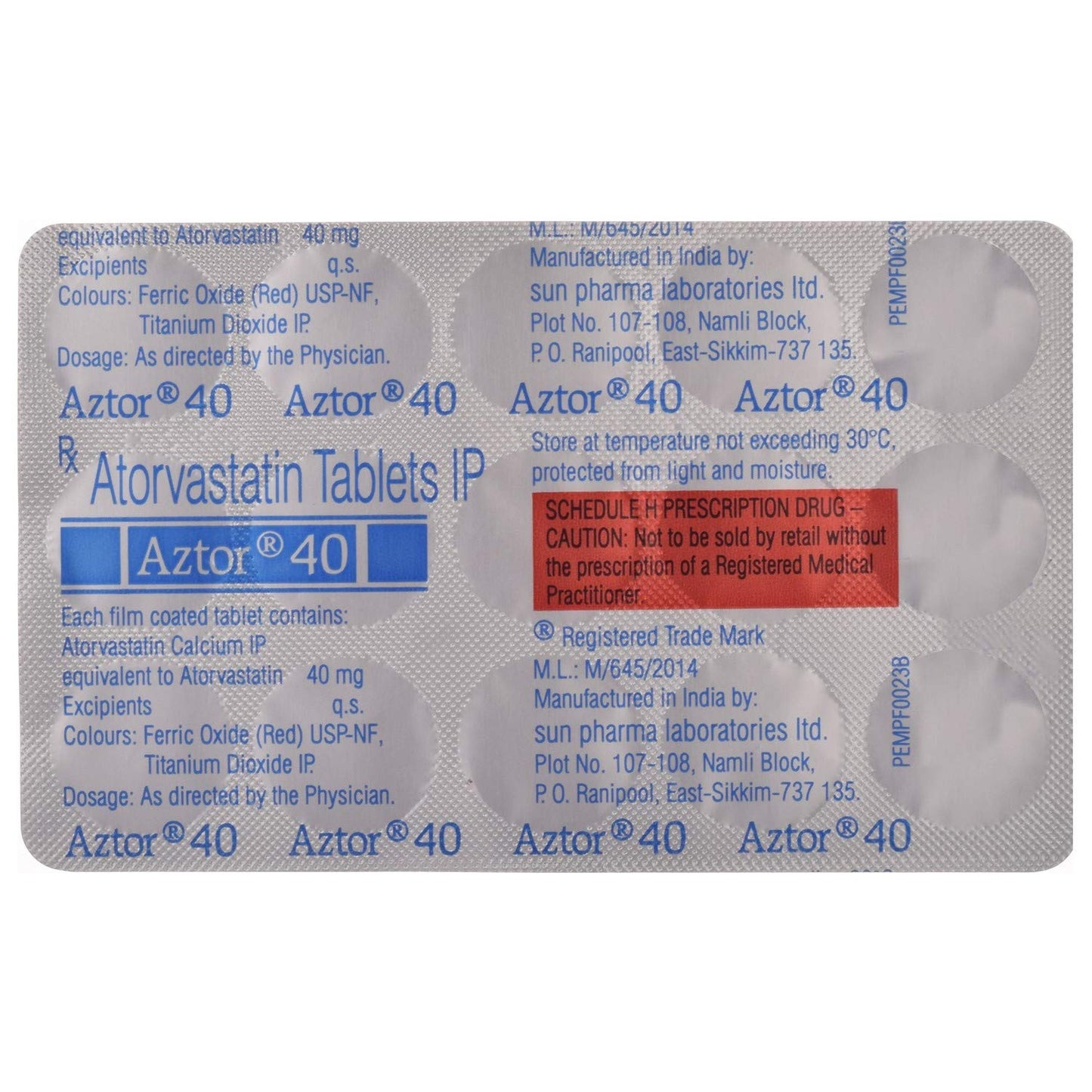 Aztor 40 - Strip of 15 Tablets