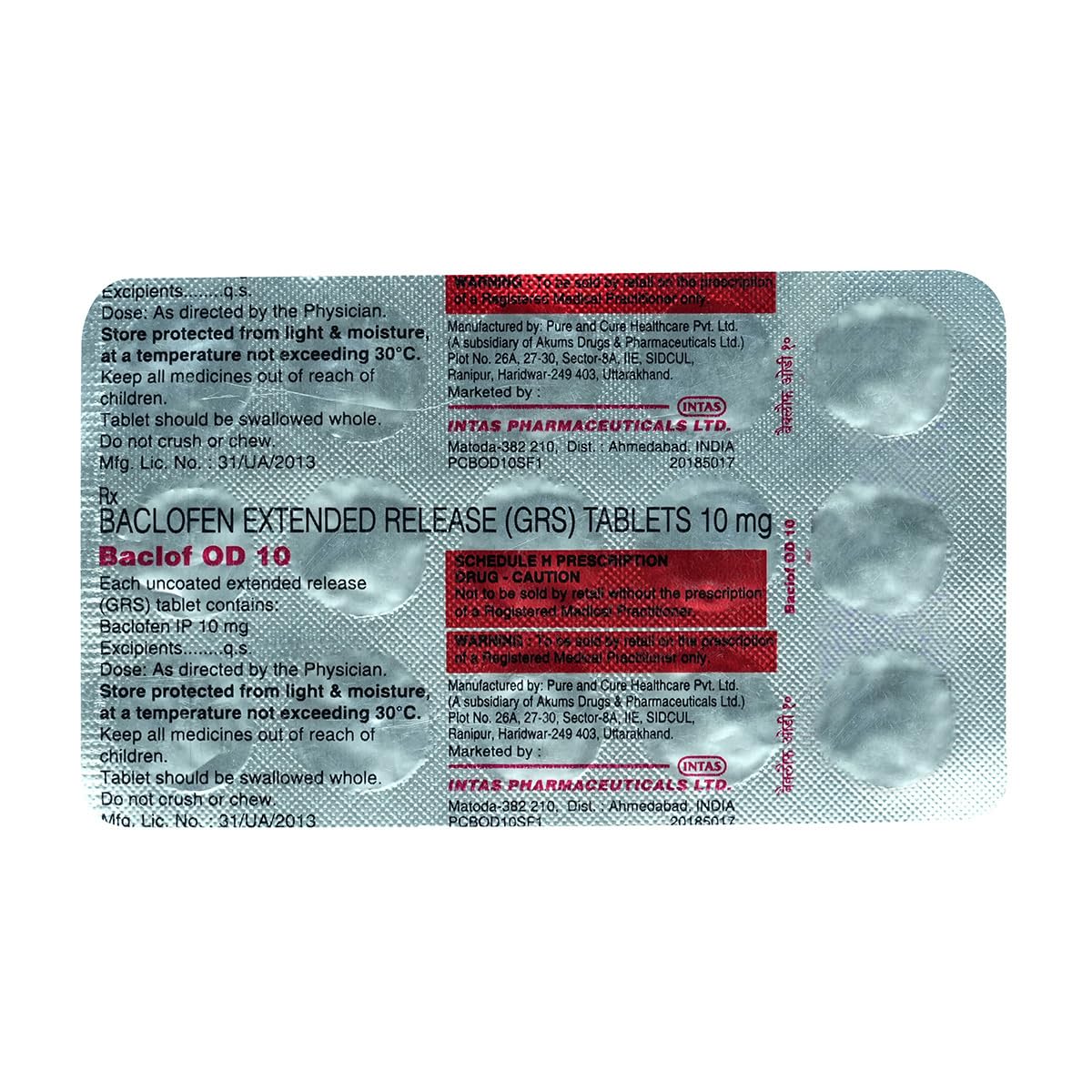 Baclof OD 10 - Strip of 15 Tablets