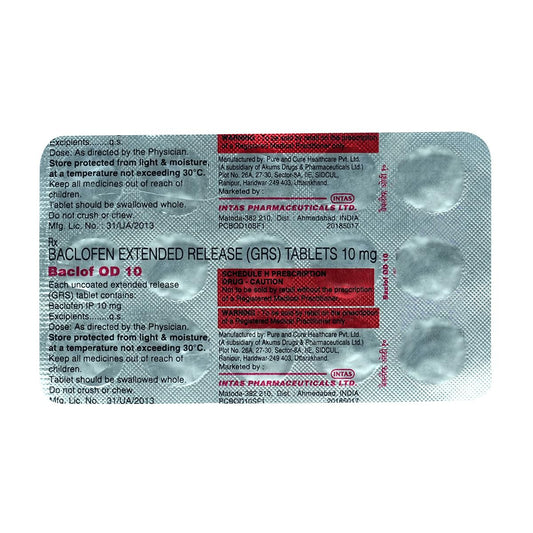 Baclof OD 10 - Strip of 15 Tablets