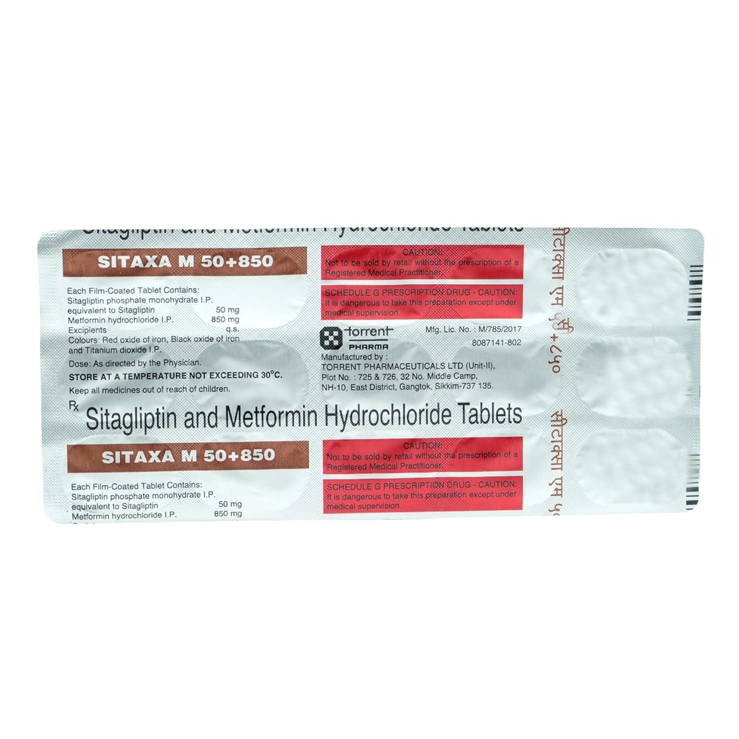 Sitaxa M 50/850 mg - Strip of 15 Tablets