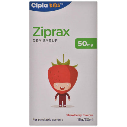 Ziprax 50 mg Strawberry Flavour - Bottle of 15g/30ml Dry Syrup