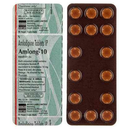 Amlong 10 - Strip of 15 Tablets