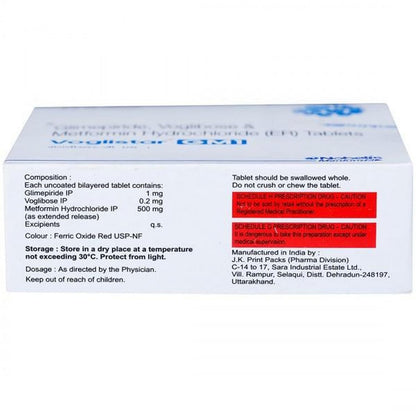 Voglistar GM 1 -Strip of 15 Tablets