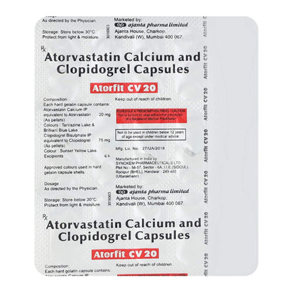 Atorfit CV 20 - Strip of 15 Capsules