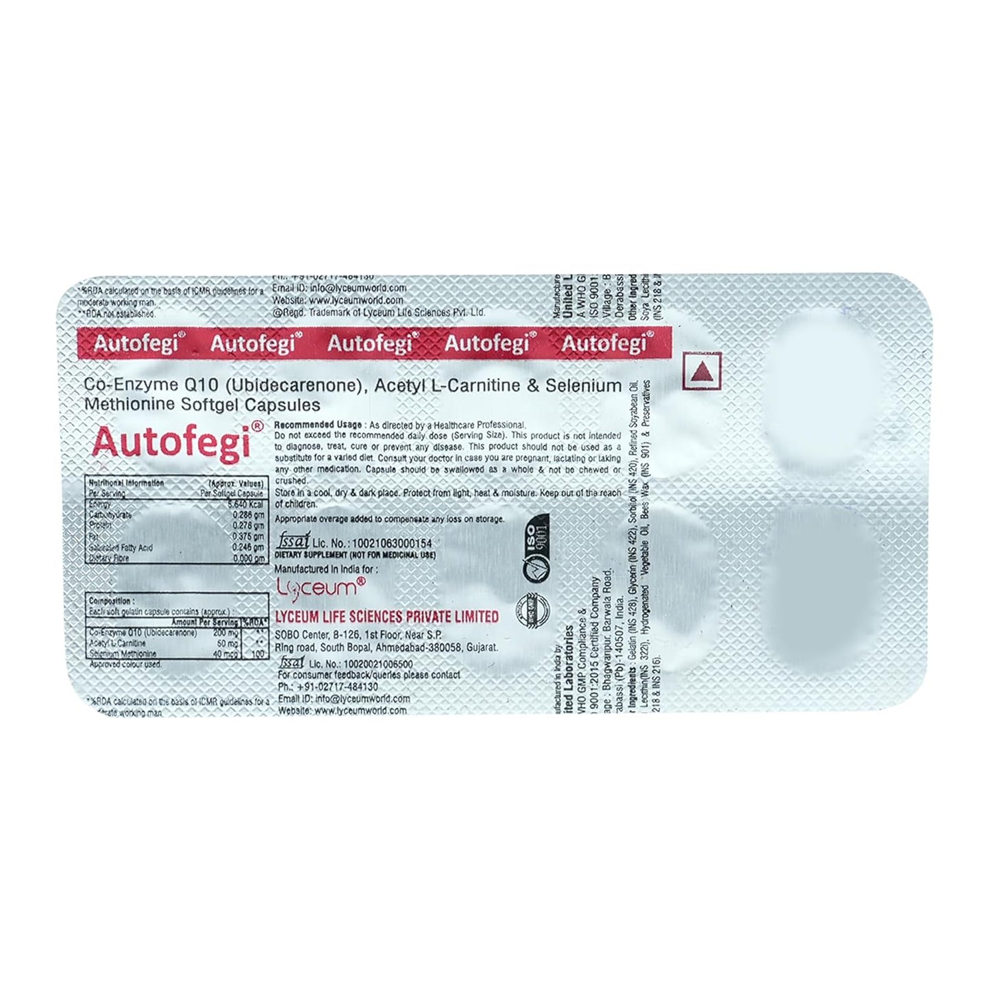 AUTOFEGI SOFTGEL - Strip of 10 Capsules