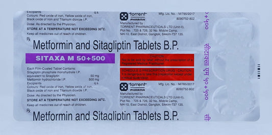 Sitaxa M 50 mg/500 mg - Strip of 15 Tablets