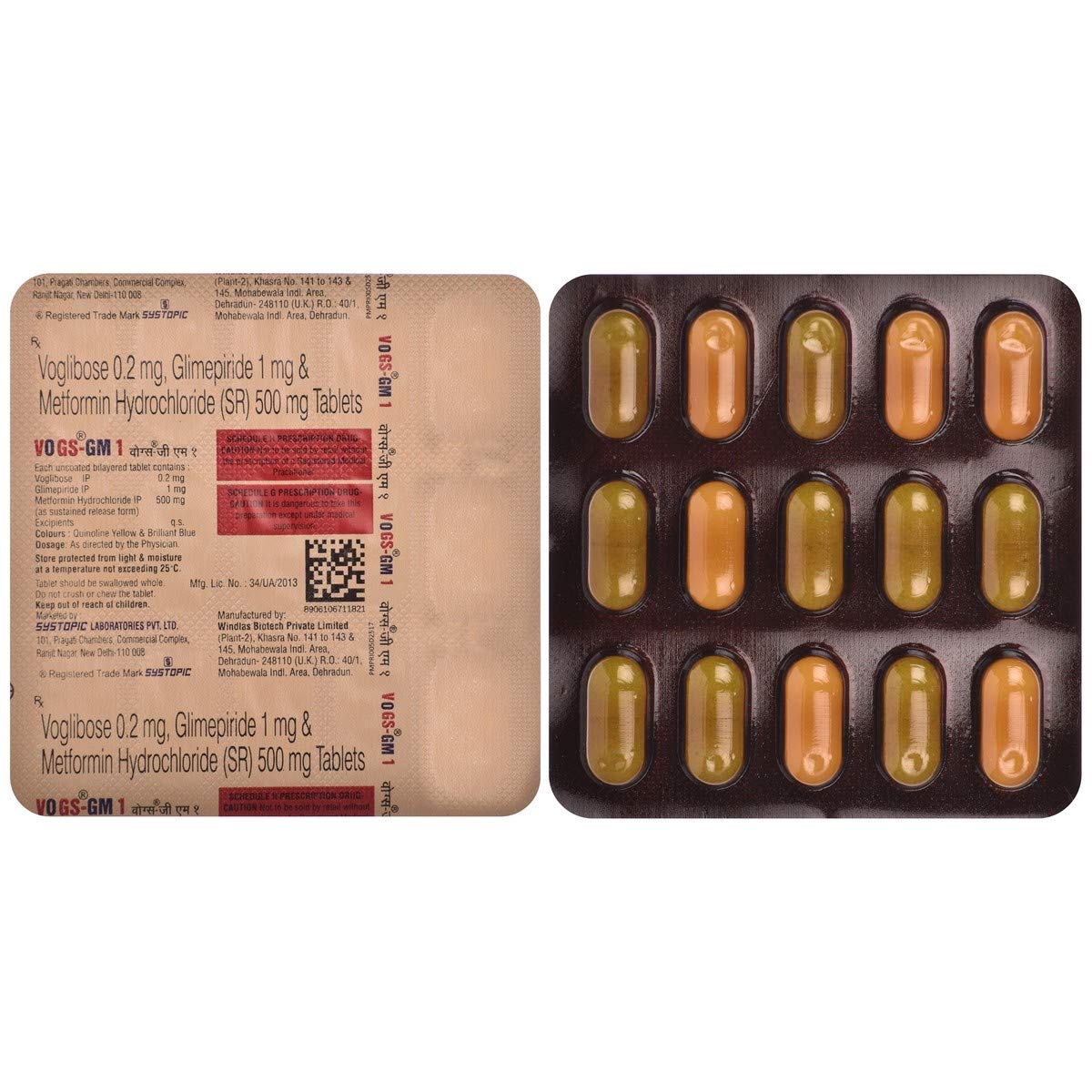 Vogs GM 1 - Strip of 15 Tablets