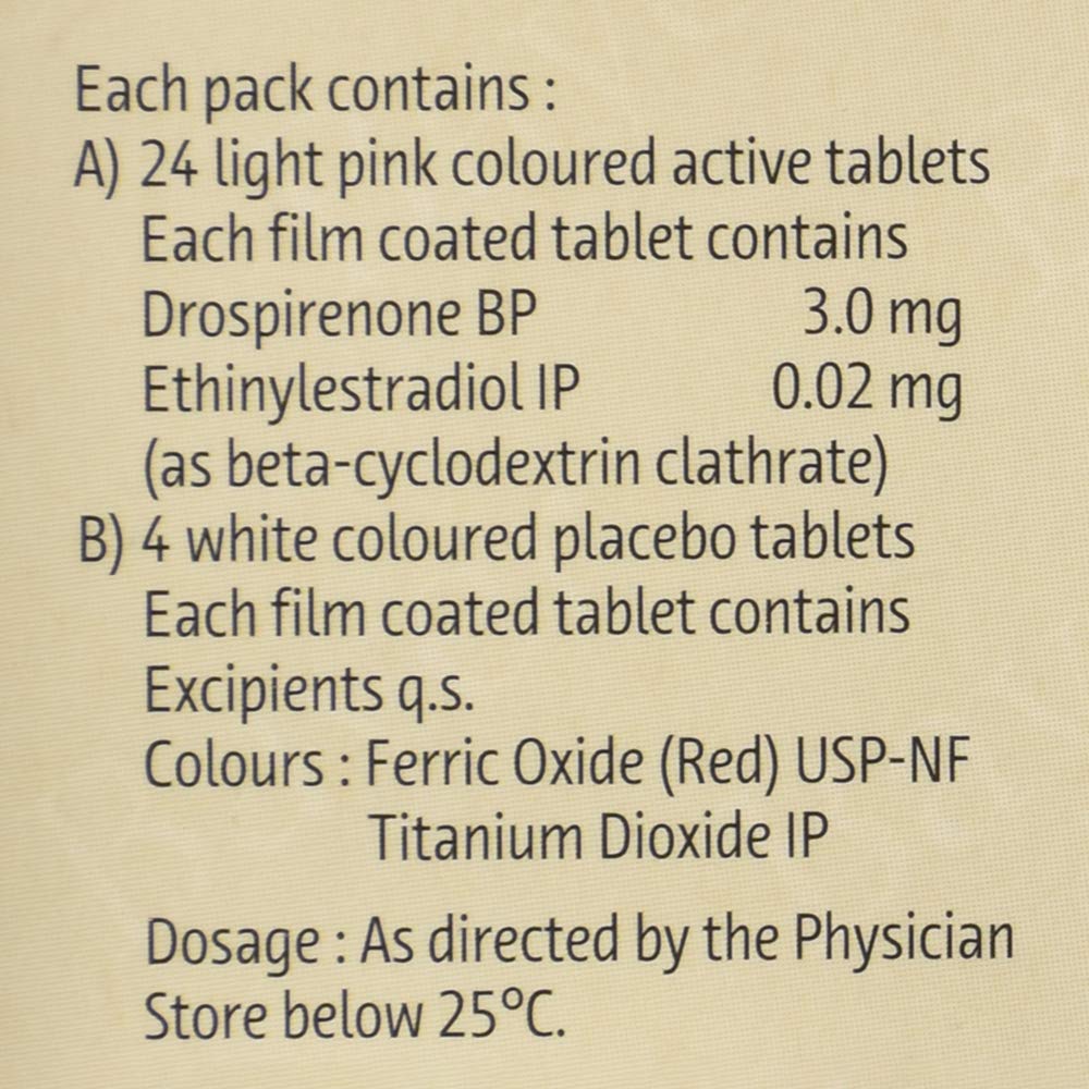 Yaz - Strip of 28 Tablets