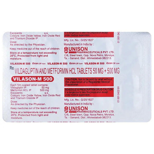 Vilason-M 500 - Strip of 10 Tablets