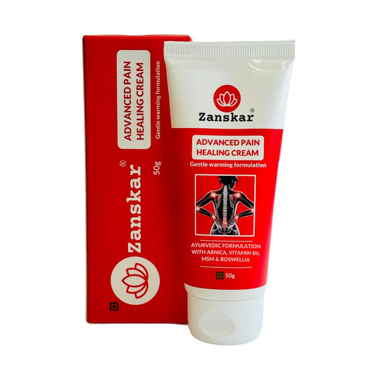 Zanskar Advanced Pain Healing Cream | Deep Relief from Back Pain, Knee Pain, Neck Pain, Shoulder Pain & Sprains | Natural Ingredients - Vitamin B6, MSM, Arnica, Boswellia | 50 g