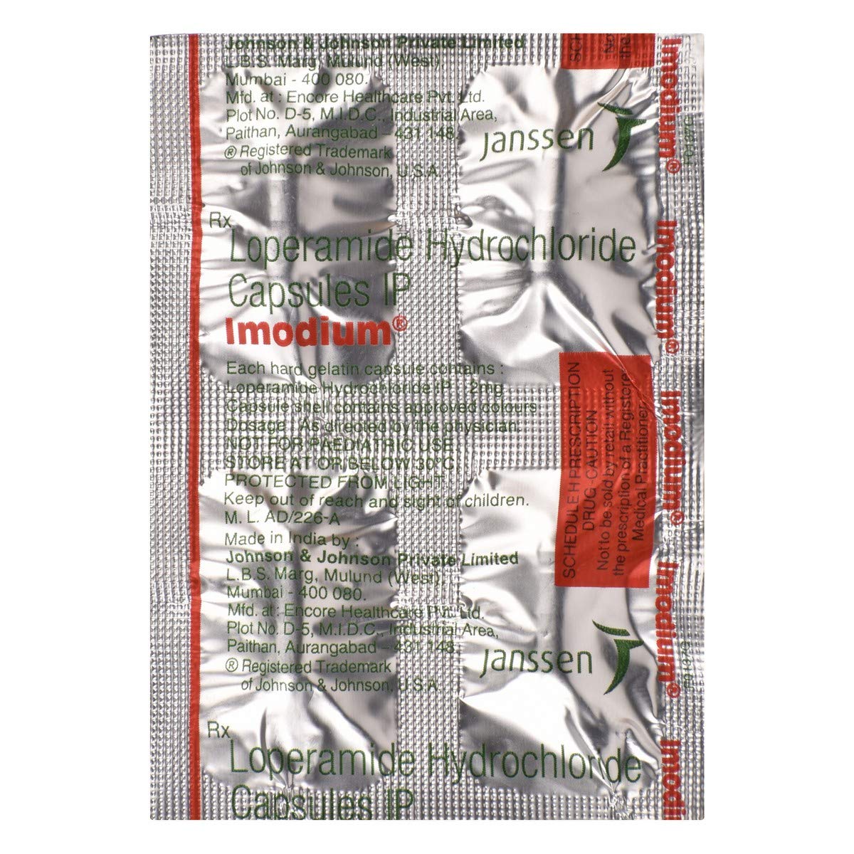 Imodium - Strip of 4 Capsules